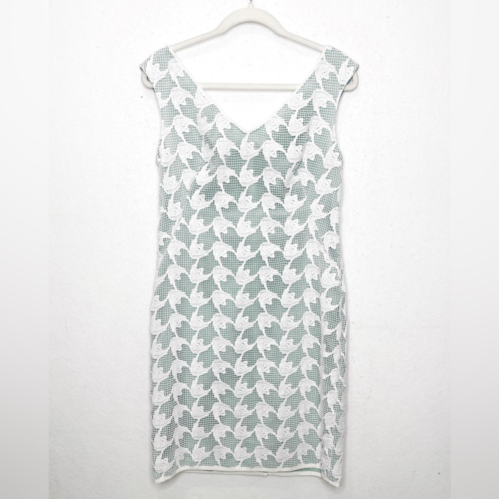 Tory Burch Brooklyn Lace Mini Dress Mint White Size 8 - Picture 4 of 11
